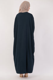 Dark Teal Full-Length A-Cut Abaya