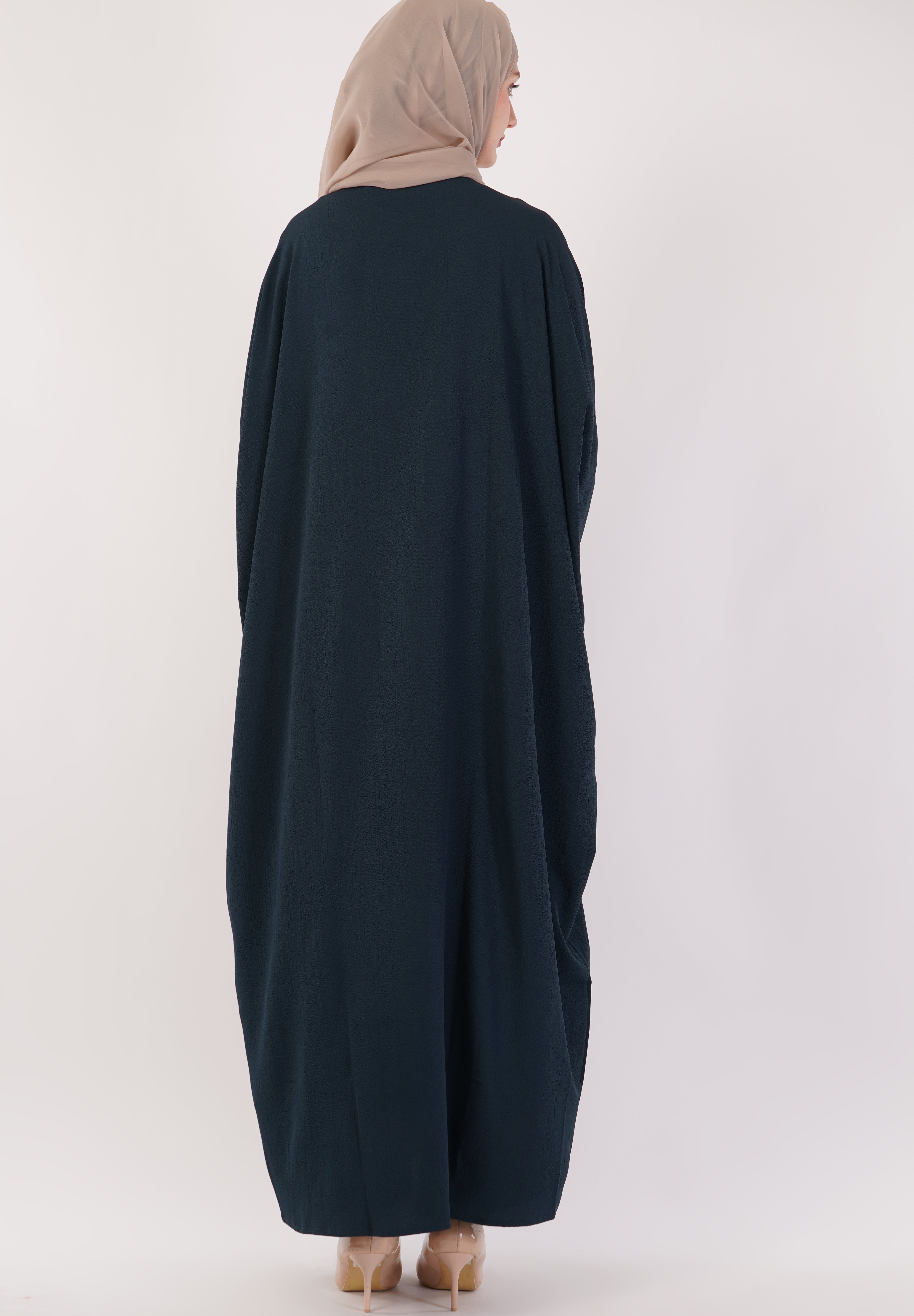 Dark Teal Full-Length A-Cut Abaya