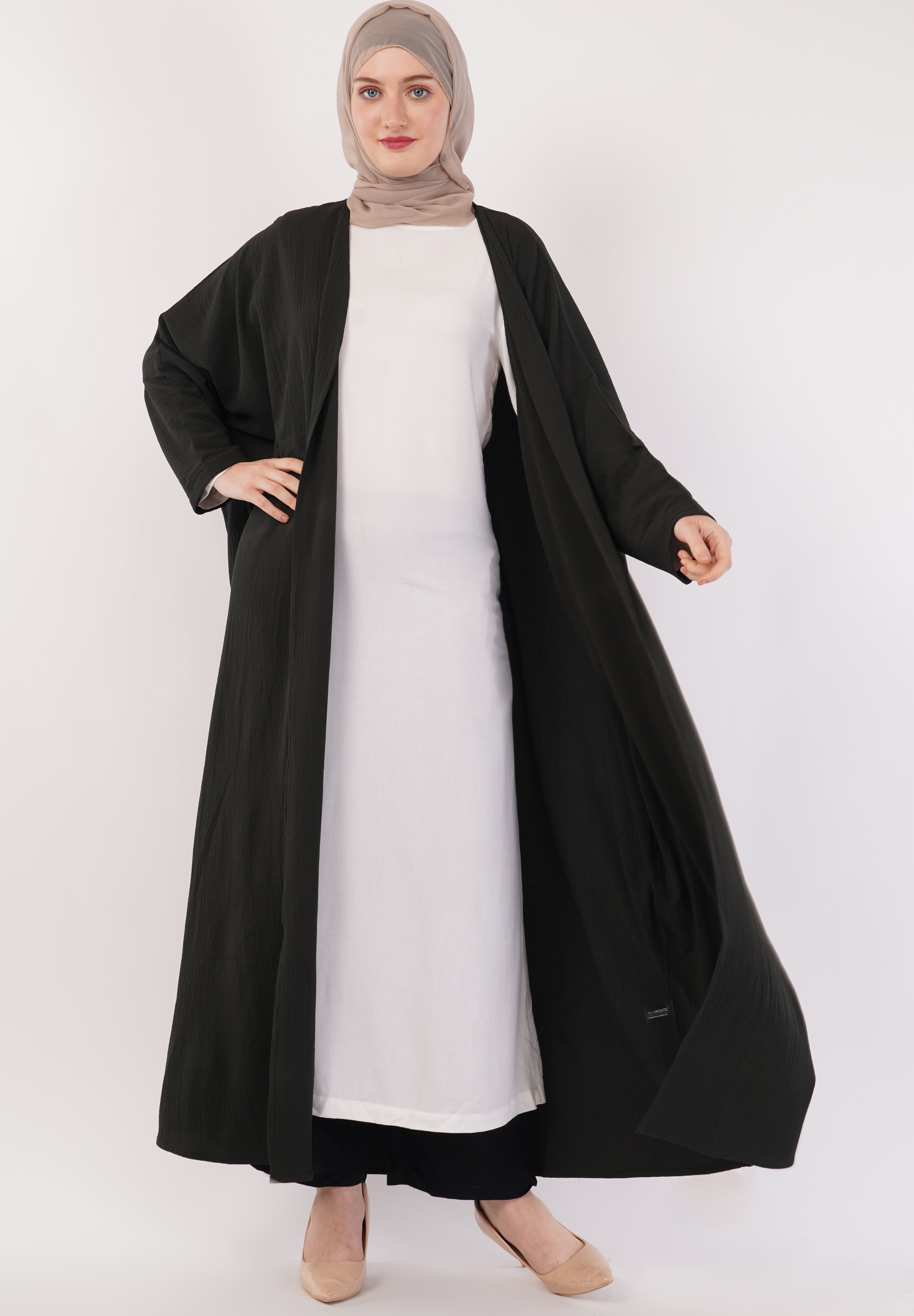 Midnight Black Full-Length A-Cut Abaya