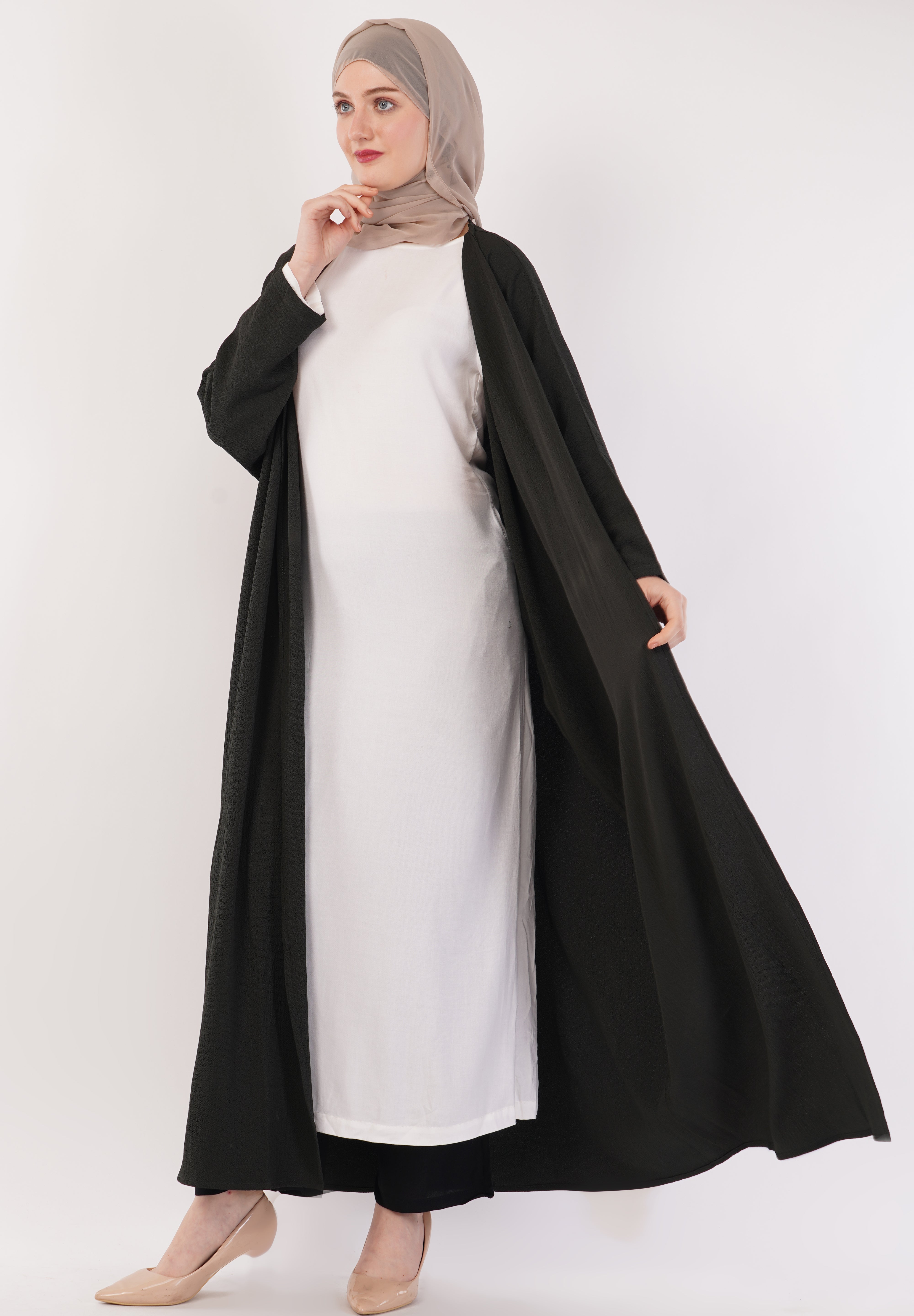 Midnight Black Full-Length A-Cut Abaya