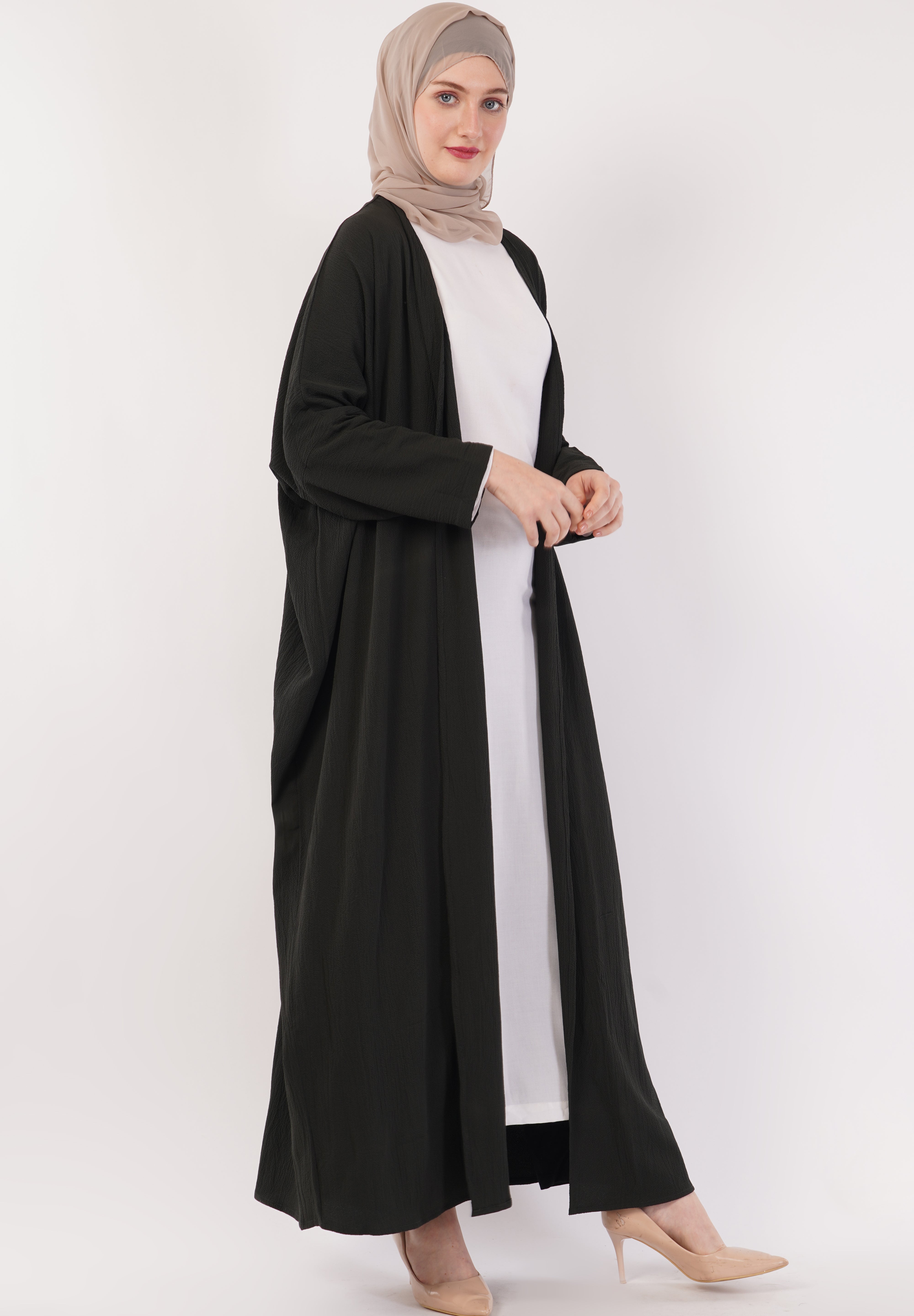 Midnight Black Full-Length A-Cut Abaya