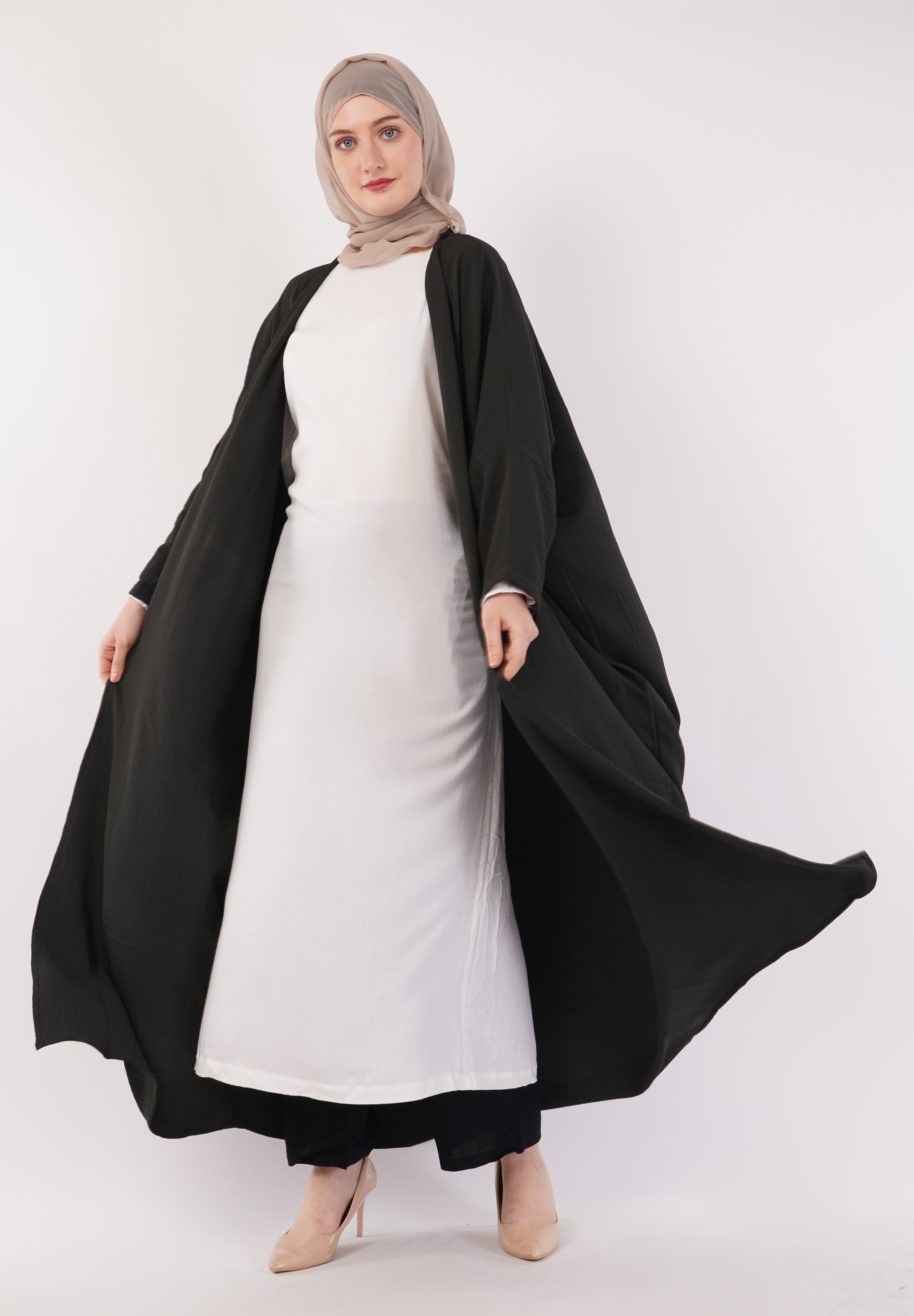 Midnight Black Full-Length A-Cut Abaya