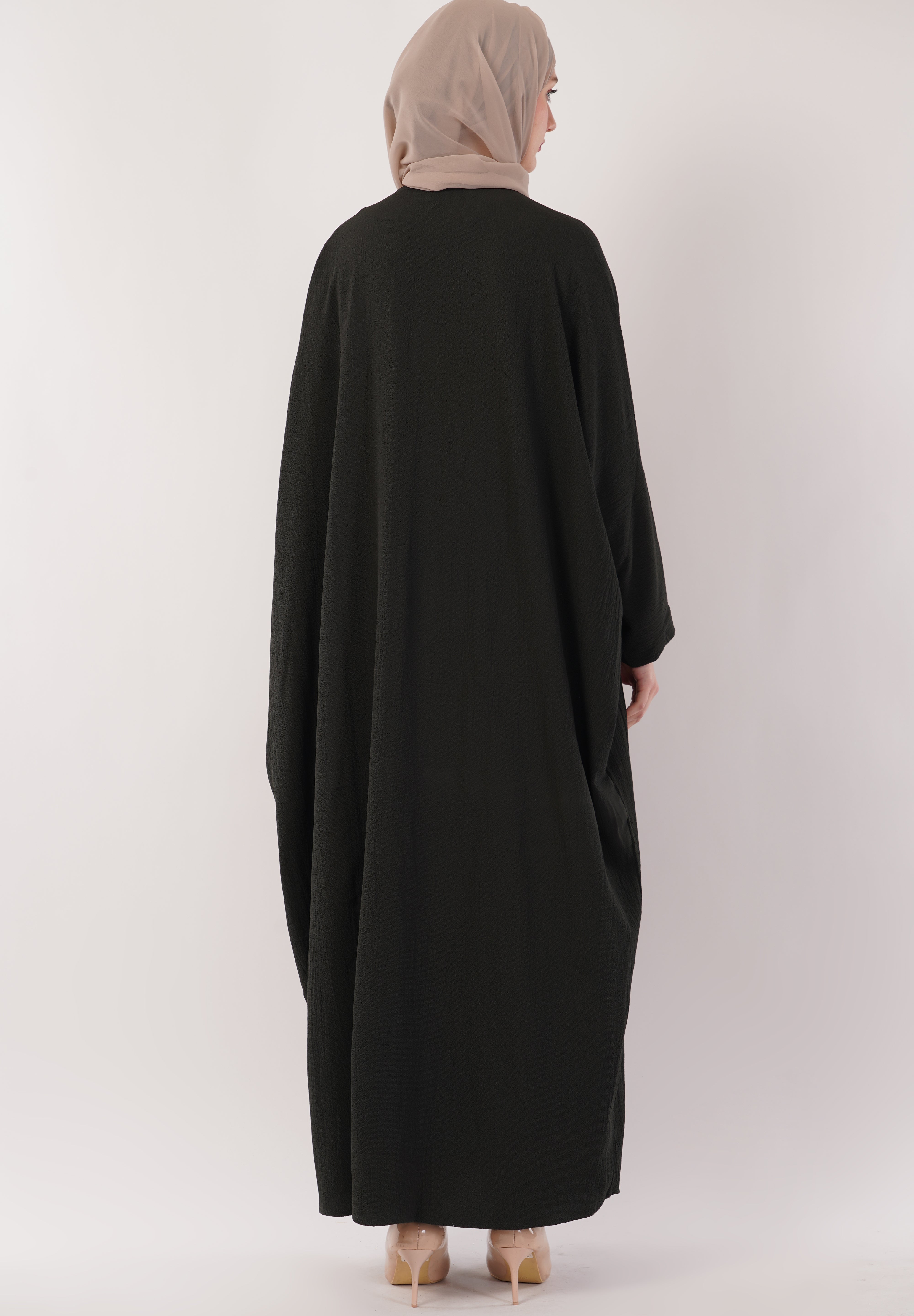 Midnight Black Full-Length A-Cut Abaya