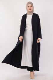 Jet Black Full-Length A-Cut Abaya