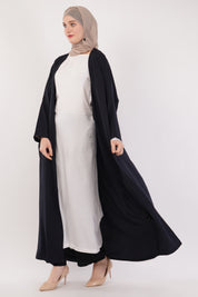 Jet Black Full-Length A-Cut Abaya