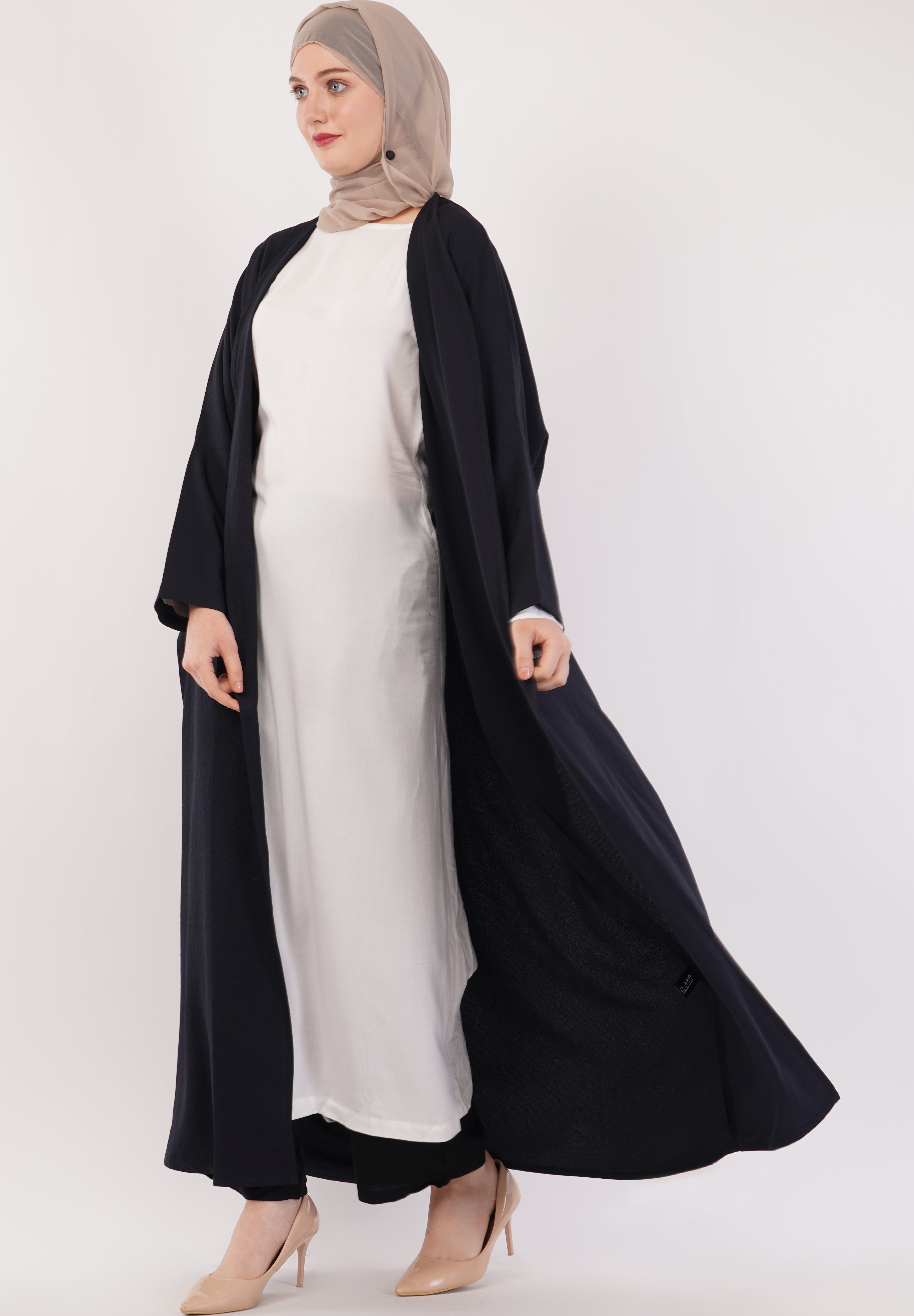 Jet Black Full-Length A-Cut Abaya