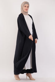 Jet Black Full-Length A-Cut Abaya