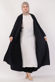 Jet Black Full-Length A-Cut Abaya