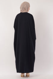 Jet Black Full-Length A-Cut Abaya