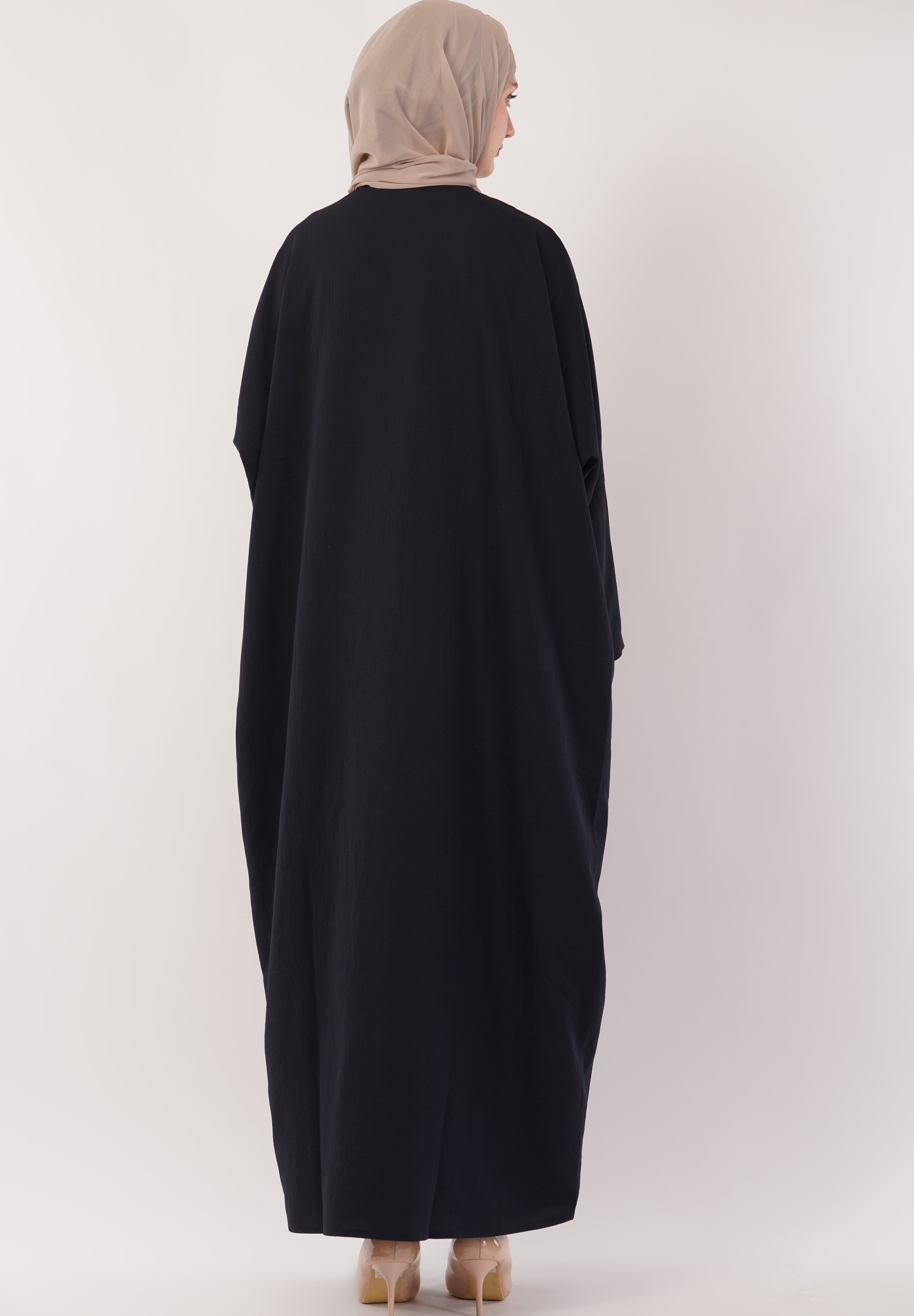 Jet Black Full-Length A-Cut Abaya