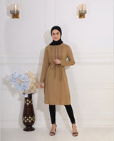 Peanut Brown Belted Top