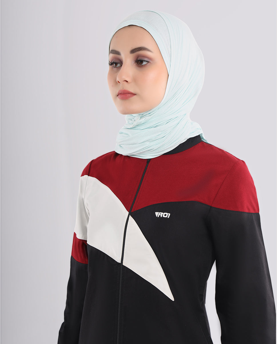 Touch Of Red Smart Black Jilbab