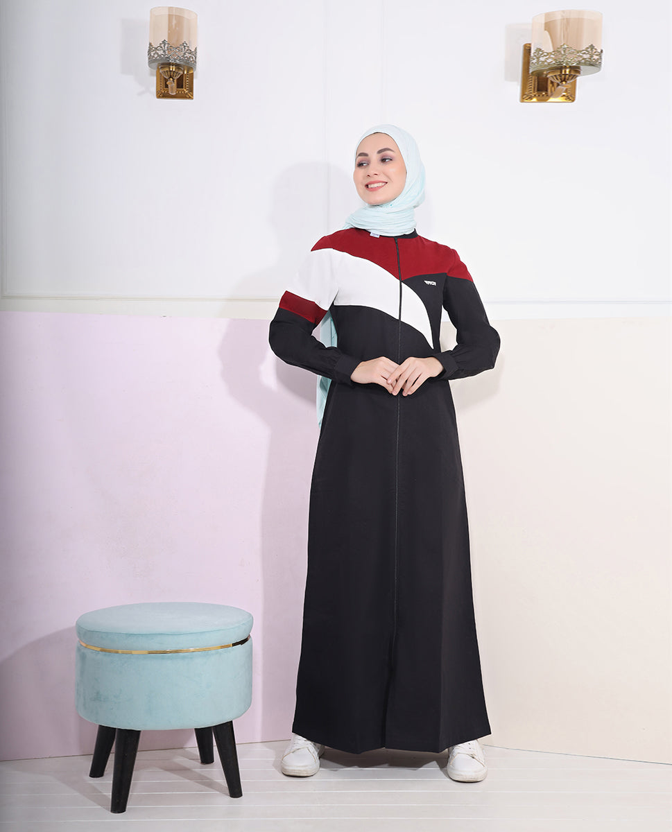 Touch Of Red Smart Black Jilbab