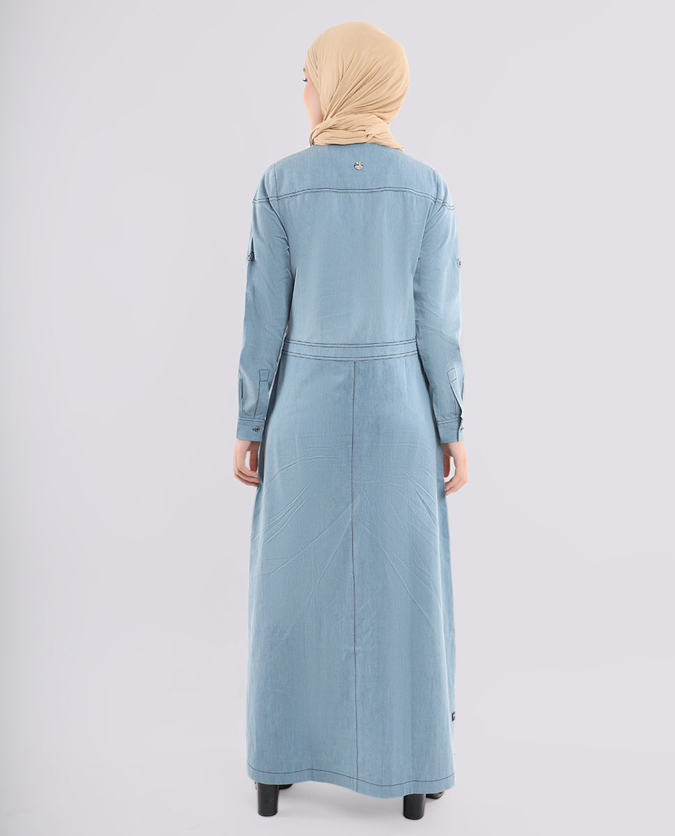 Smoke Blue Fine Denim Jilbab