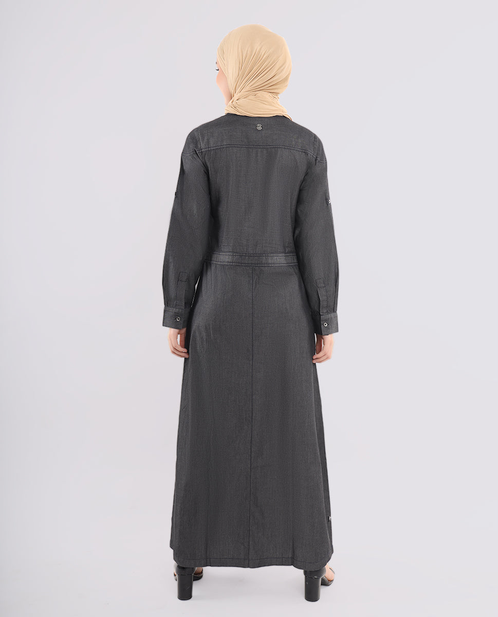 Charcoal Black Denim Jilbab