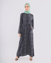 Blue Paisley Printed Abaya