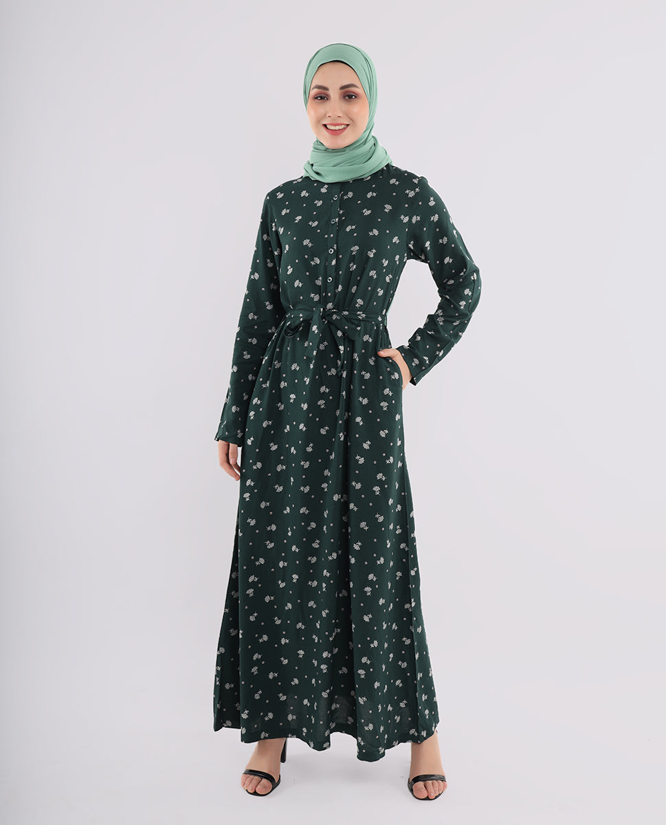 Precious Pine Printed Abaya