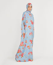 Premium Rayon Printed Light Blue Prayer Dress