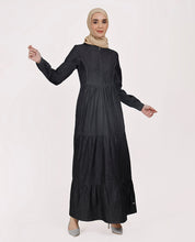 Comfort Max Fine Denim Maxi Dress - Black, urban abaya, jilbab, modest wear, Islamic dress, long dress