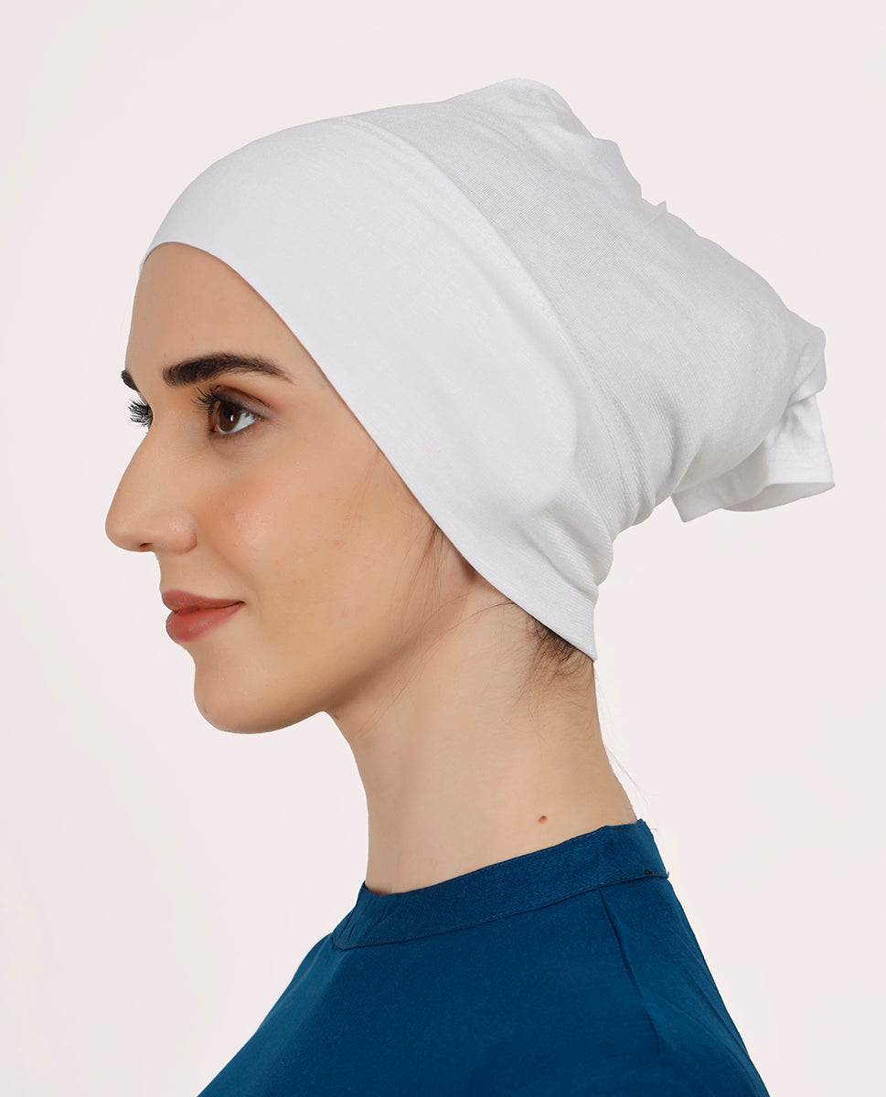 Modest Wrap - Polyester Soft Hijab Cap_White
