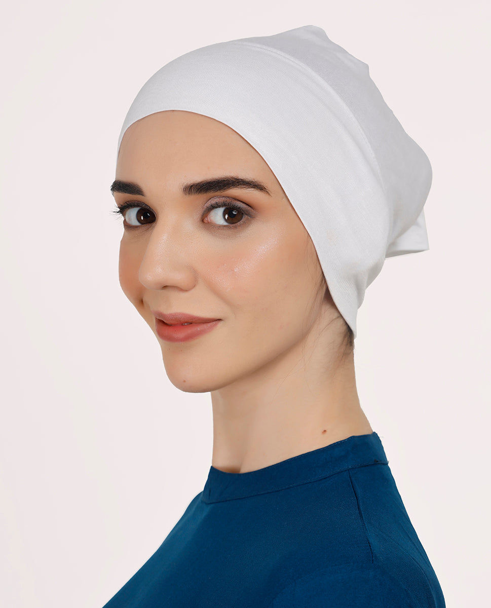 Modest Wrap - Polyester Soft Hijab Cap_White