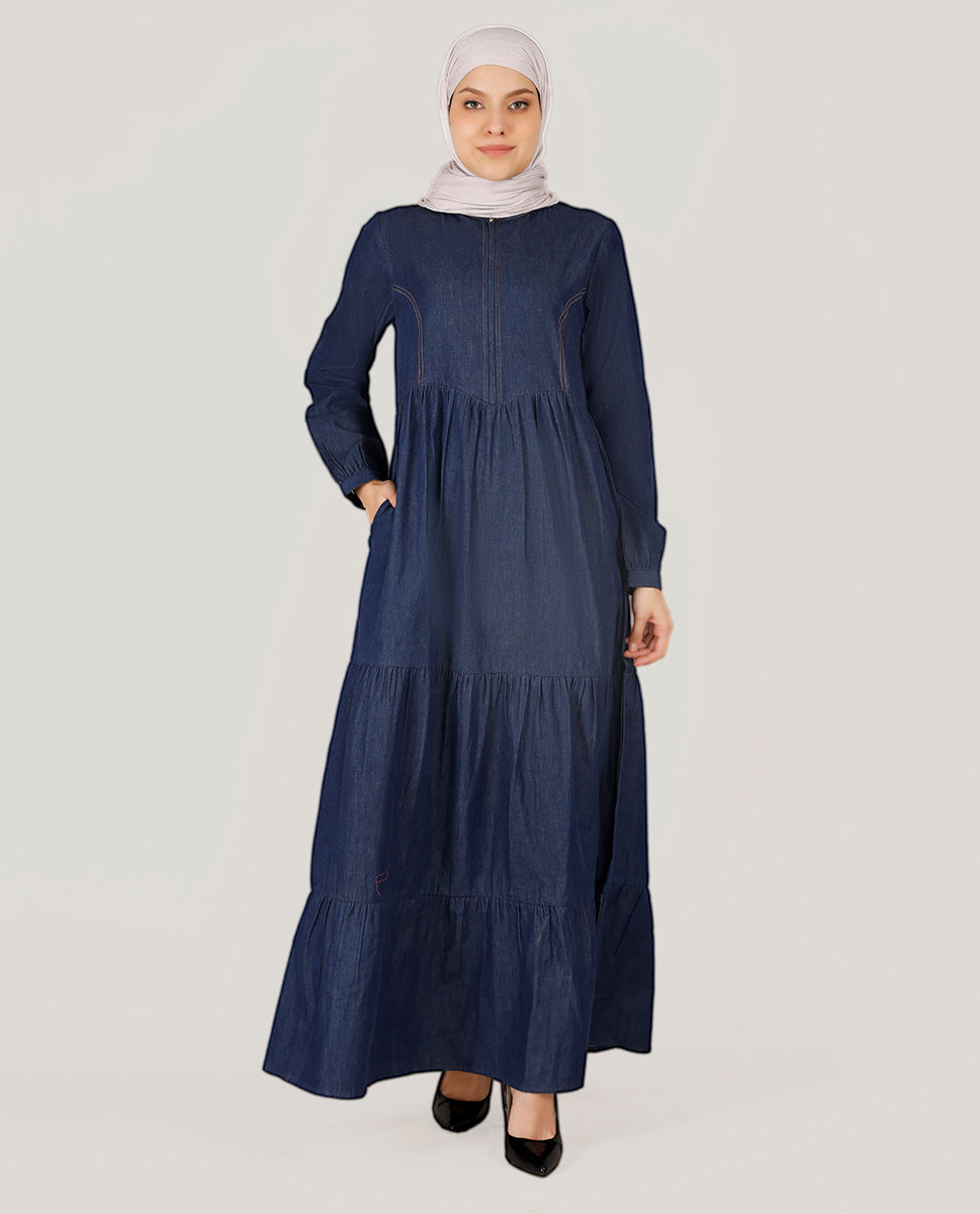 ComfortMax Fine Denim Maxi Dress - Blue