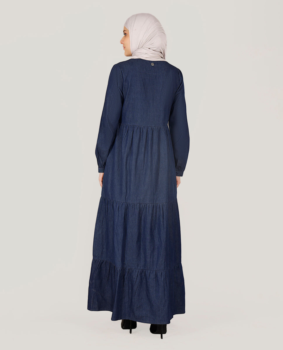 ComfortMax Fine Denim Maxi Dress - Blue