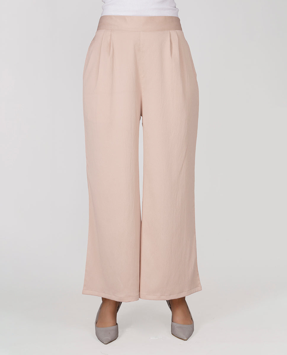 Ravera Crepe Relaxed Bottom Trouser - Peach