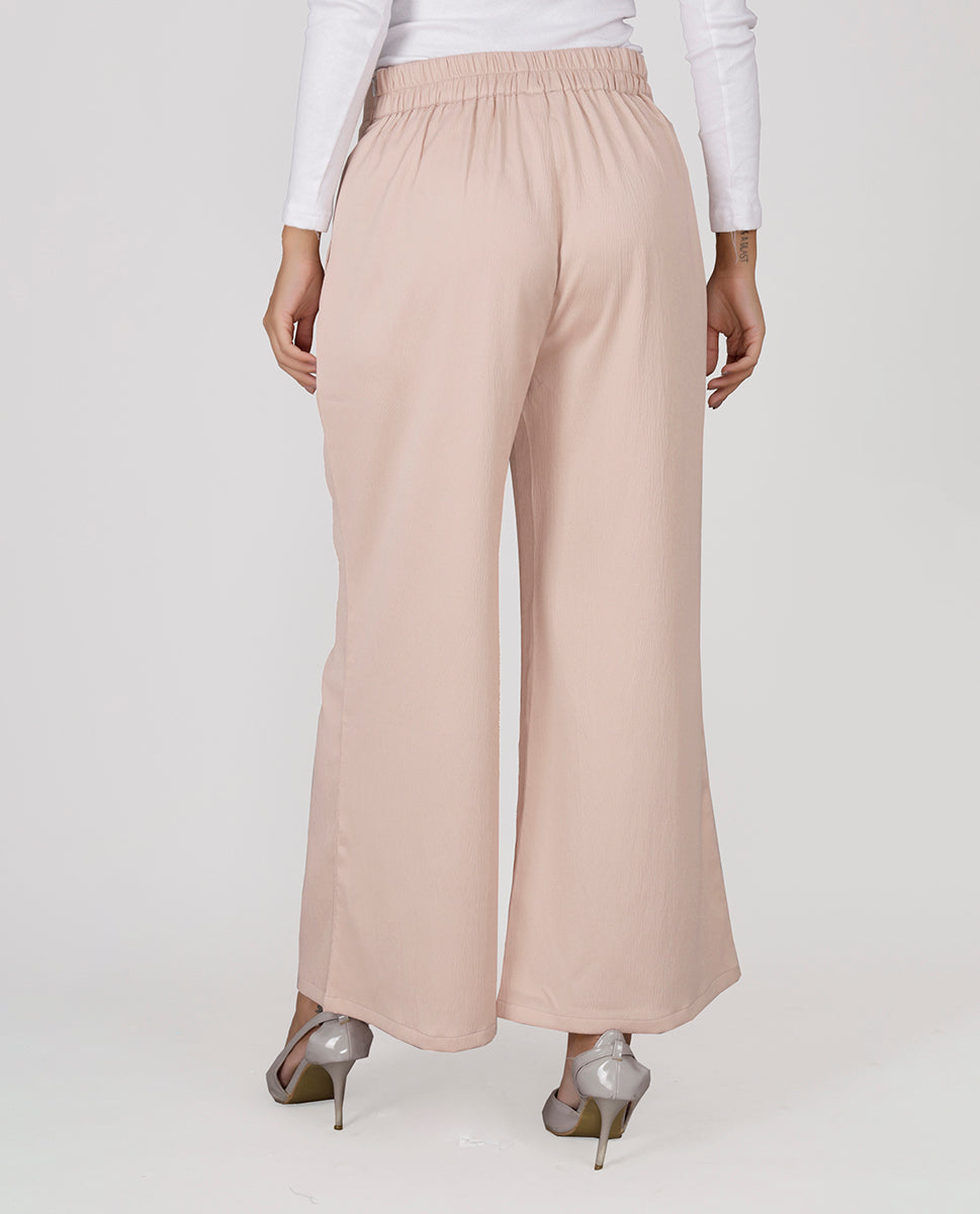 Ravera Crepe Relaxed Bottom Trouser - Peach