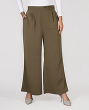 Ravera Crepe Relaxed Bottom Trouser - Olive Green