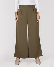 Ravera Crepe Relaxed Bottom Trouser - Olive Green