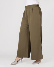 Ravera Crepe Relaxed Bottom Trouser - Olive Green