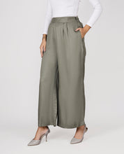 Chic Rayon Relaxed Bottom Trouser - Light Green