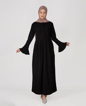 Black Luxe Flared Maxi Dress