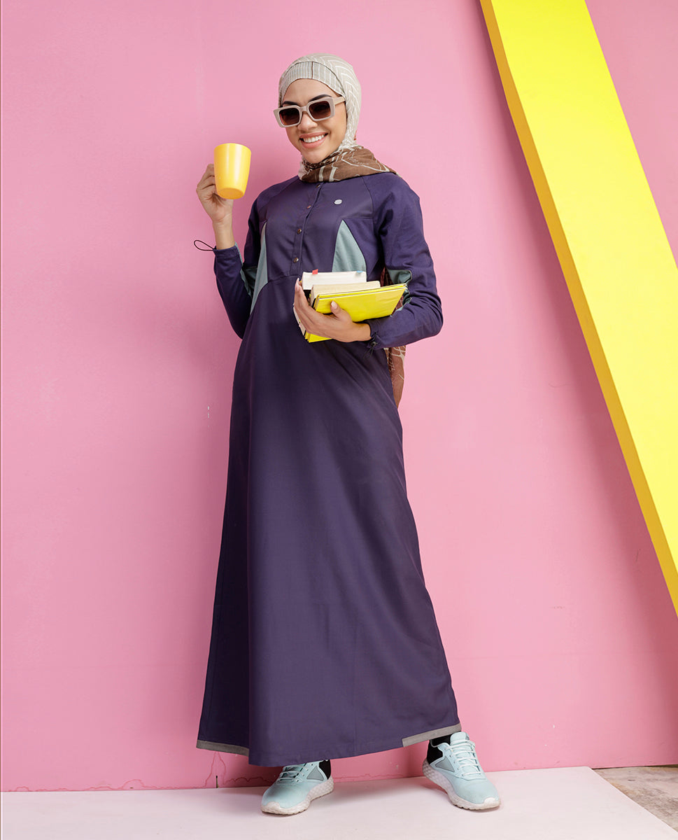 Berry Blue Toggle Sleeves Jilbab