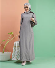 Grey Melange Round Neck Jilbab