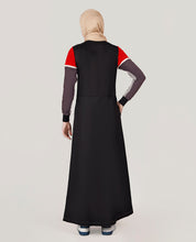 Red Highlights Midnight Black Jilbab