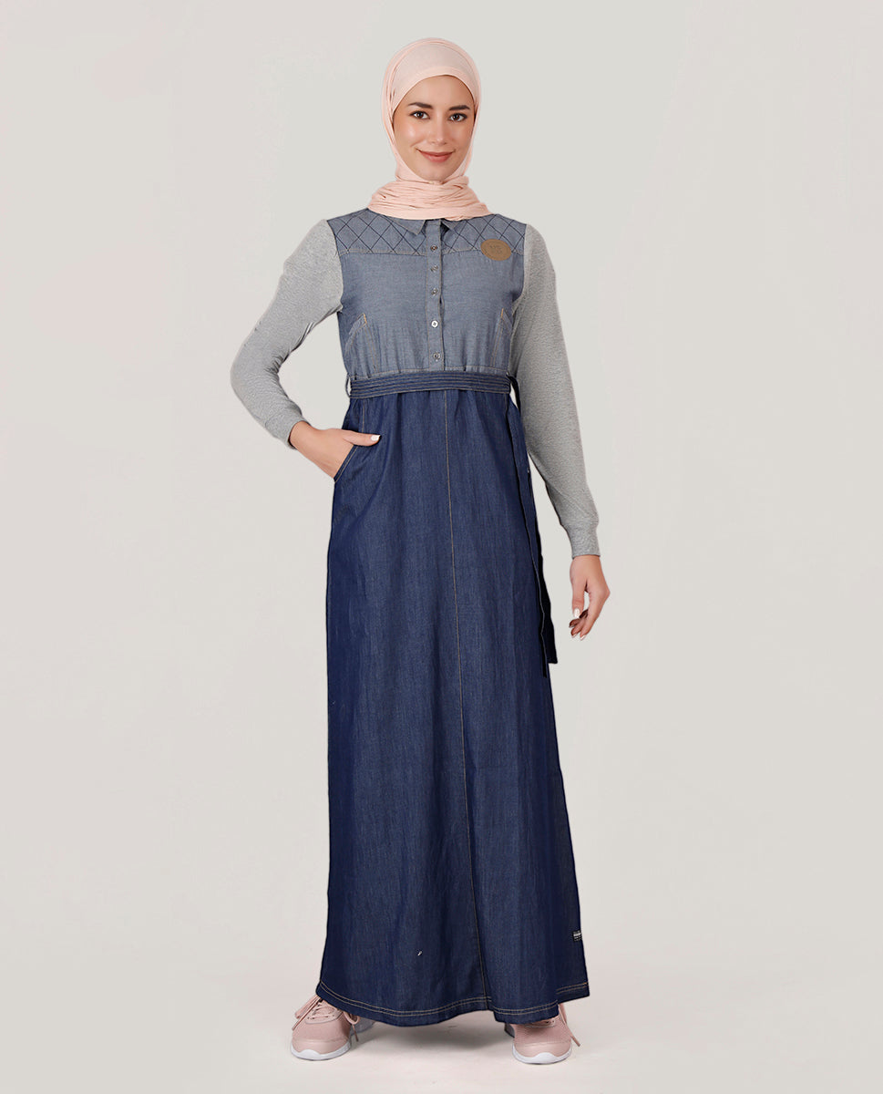 Fine Denim Belted Jilbab