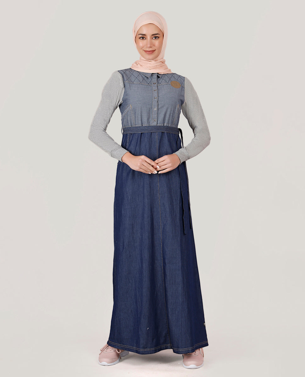 Fine Denim Belted Jilbab