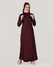 Plush plum Detachable Hood Jilbab, urban abaya, jilbab, modest wear, Islamic dress, long dress