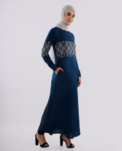 Empress Teal Embroidered Abaya