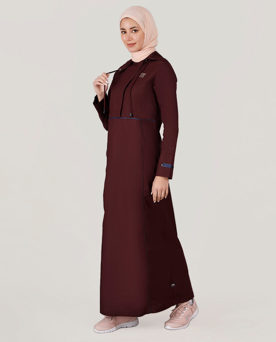 Plush plum Detachable Hood Jilbab, urban abaya, jilbab, modest wear, Islamic dress, long dress