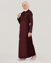 Plush plum Detachable Hood Jilbab, urban abaya, jilbab, modest wear, Islamic dress, long dress