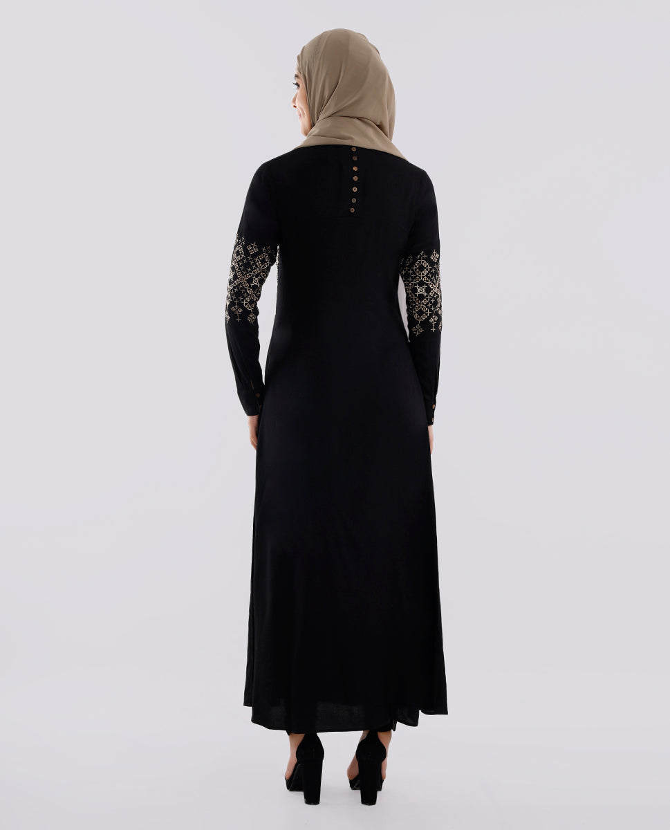 Dark Night Embroidered Abaya