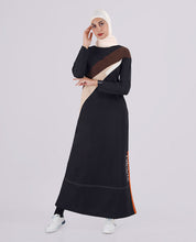 Touch Of Tangerine Black Diagonal Print Jilbab