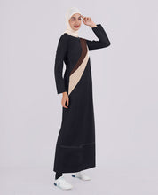 Touch Of Tangerine Black Diagonal Print Jilbab