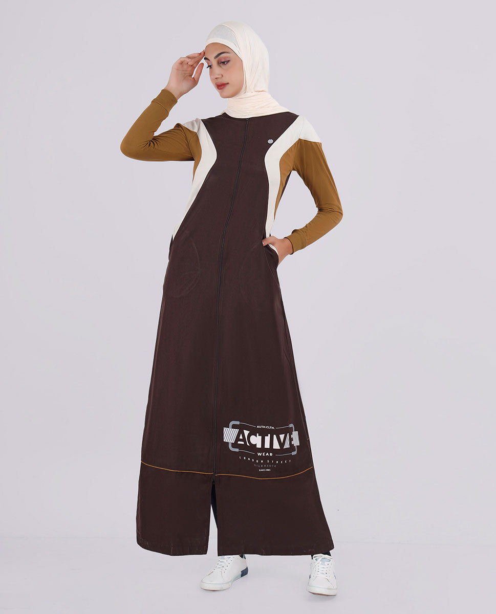 Sepia Hue Contrast Sleeves Jilbab