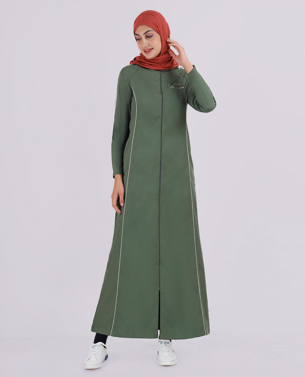 Fern Green Full Front Open Jilbab