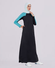 Aqua Highlights Black Jilbab