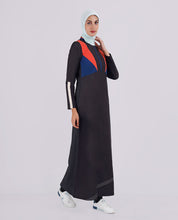 Black Pebble Raised Collar Jilbab